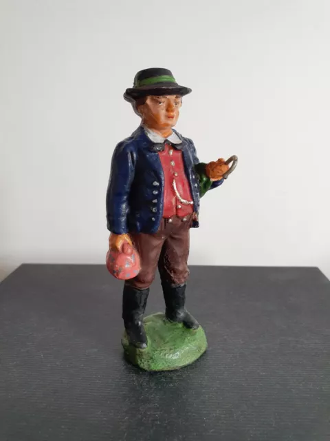 Elastolin Lineol Bauer mit Schirm Beutel Bauernhof Zivil Figur Masse 11,5 cm