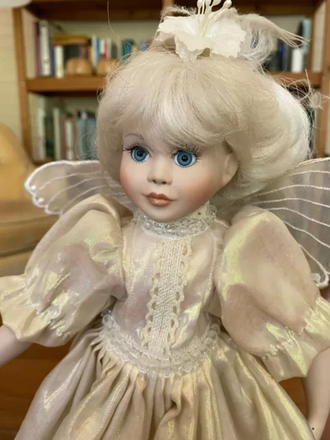 Angel Fairy Girl, Contemporary Porcelain Doll, Unmarked - Fair Condition