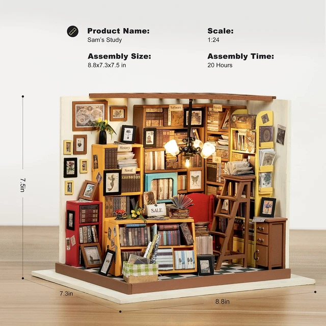 Diy Book Nook,Miniatures Nook Avec Housse De Protection,Miniatur Haus