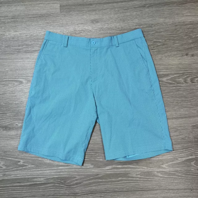Nike Shorts Men 34 Flat Flat Front Dri-fit Turquoise Blue Performance Golf Chino