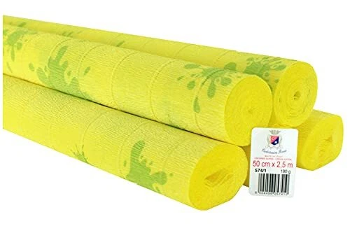 5 Rotoli di Carta Crespata da 180g Stampate Colore Macchia Verde N.574/1 (F1k)