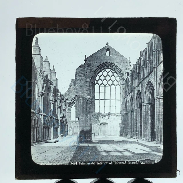 Edinburgh Interior of Holyrood chapel magic lantern