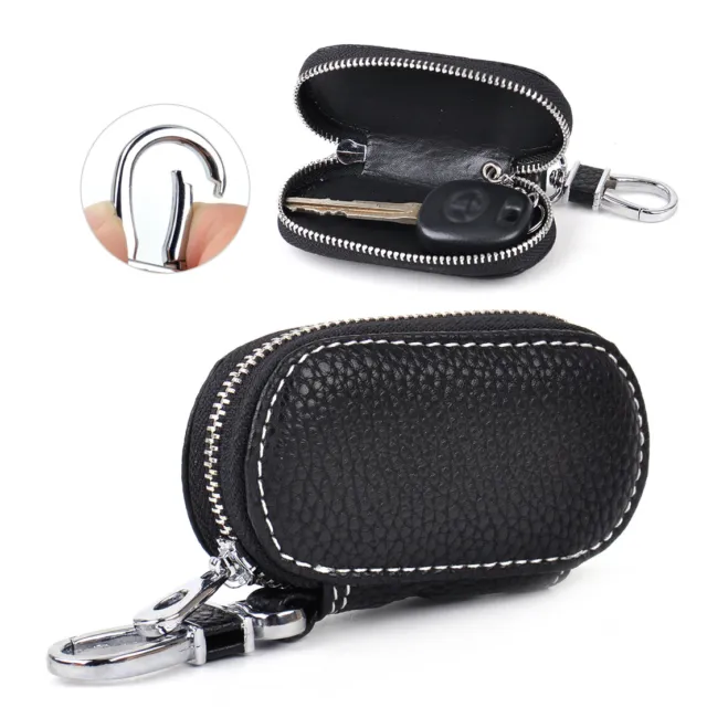 New PU Leather Car Auto Smart Remote Fob Key Chain Case Holder Cover Zipper Bags