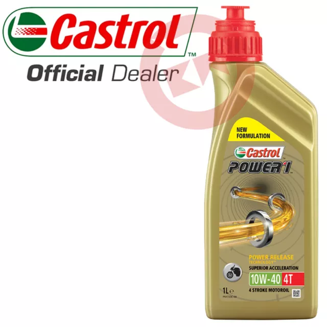 1 Lt Olio Motore Castrol Power 1 Trizone 4T 10W40 Moto Jaso Ma2 Realease Formula