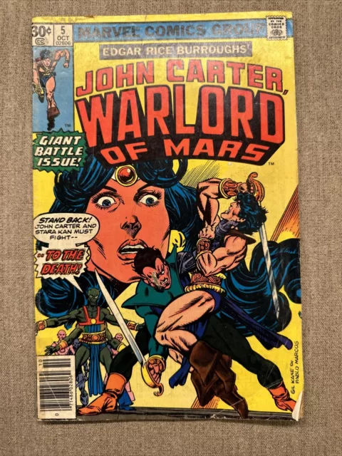 John Carter, Warlord of Mars #5 1977 Marvel Edgar Rice Burroughs VF
