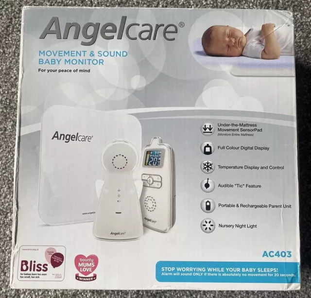 Angelcare AC403 Digital COLOUR Breathing Movement / Sound BABY MONITOR + Pad