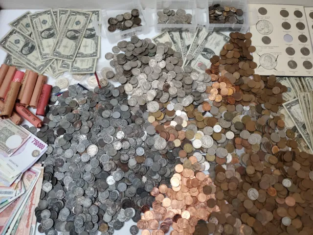 Estate Sale Find, Old Us Coins, Silver, Rare Us Bills, Foreign Coins More!!