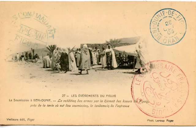 Carte Postale Algerie / Les Evenements De Figuig Beni-Ounif Reddition Des Armes