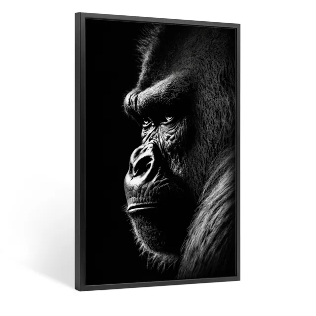 Wandbild Leinwand mit Rahmen , Gorilla - Affe , Animal - Tier ,Kunst Deko Hause