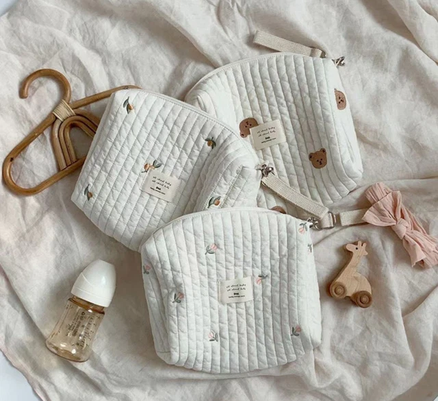 Mommy Bag Organizer Cute Bear Embroidery Newborn Baby Diaper Nappy Pouch Storage 12