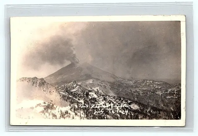RPPC MT. LASSEN, CA California ~  July, 1914 ~ MT. LASSEN ERUPTING Postcard