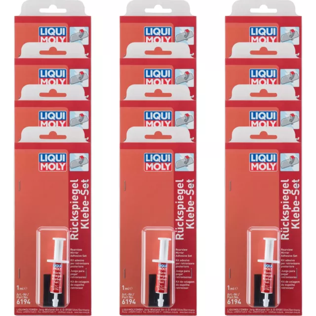 12x Liqui Moly Specchietto Retrovisore Colla Set Adesivo Blister 1 ML Di 2