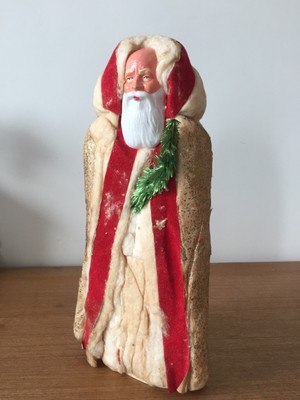 1 RARE PÈRE Noël ancien, Saint Nicolas ? en composition papier mâché