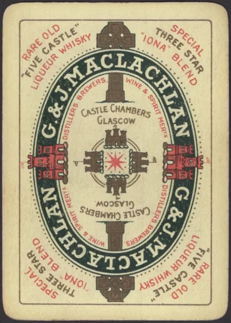 Playing Cards Single Card Old Antique Wide * MACLACHLAN WHISKY * Advertising  A