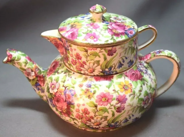FABULOUS Royal Winton England  Grimwades Chintz Summertime Stacking Teapot!