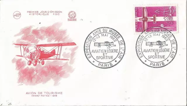 Enveloppe premier Jour - France FDC  -Avion Aviation légère et sportive  1962