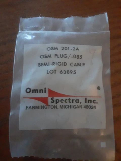 Omni Spectra 201-2A OSM PLUG /.085 SEMI RIGID CABLE Lot 63895