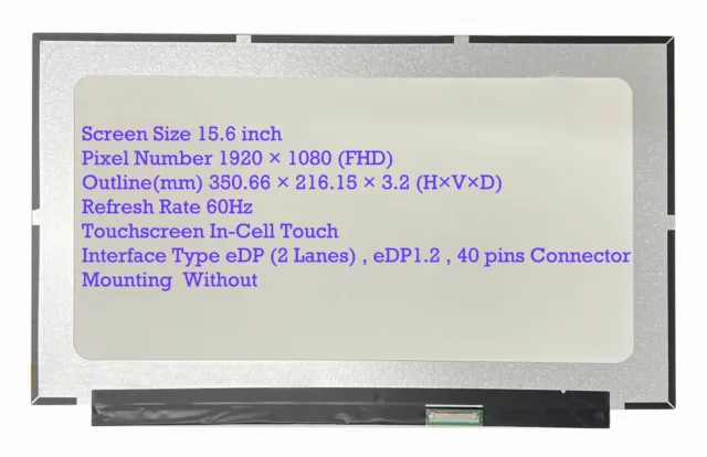 Innolux N156Hcn-Eba Rev.c1 15,6"" Fhd Blendung In-Zelle Touchscreen Display 2