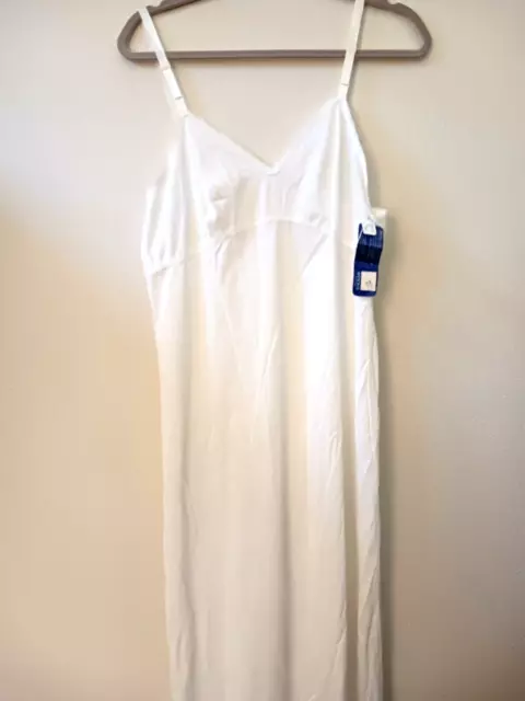 Romantic Vtg Lorraine White Full Slip Cut Ups Lace Hem Sz 40 New Old Stock Antro