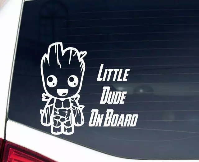 Pegatina de ventana de coche Groot Little Dude Baby a bordo muchos colores VW personalizada