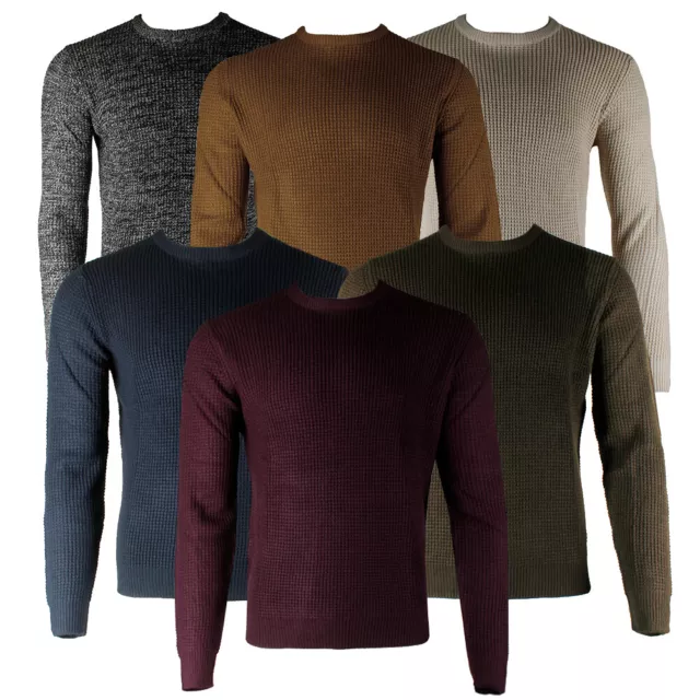 Terra Nova Men's Long Sleeve Honeycomb Stitch Crew Neck Sweater