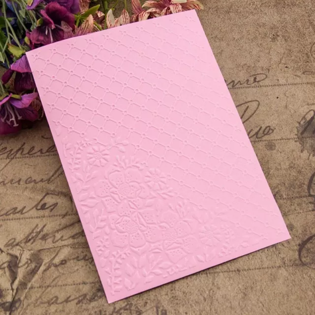 Flower Background Embossing Folder Floral Plastic Template Mold for Card Making