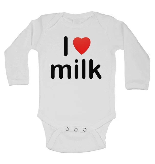 I Love Latte - Nuova Personalizzata Manica Lunga Bambino Body Unisex - Bianco