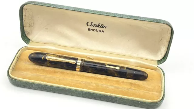 Conklin Endura Symetrik Pen In Box In Black And Bronze Semi Flexible 14K Med Nib
