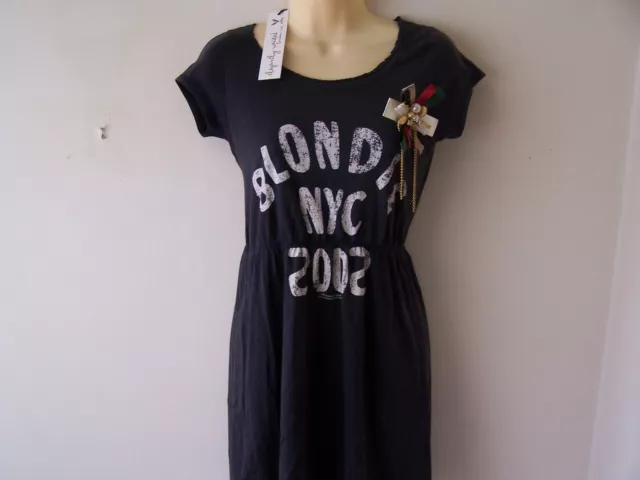 *New* Amplified / Elegantly Waisted Blondie Debbie Harry Grey Ladies Top Xs