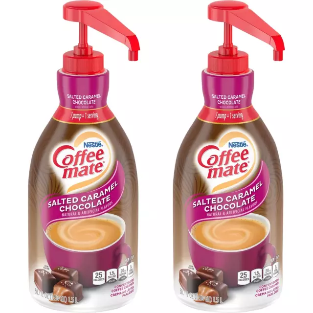 Coffee Mate 79976CT Liquid Creamer, Concentrated,Pump Bottle,50.7 Fl. Oz, 2/CT