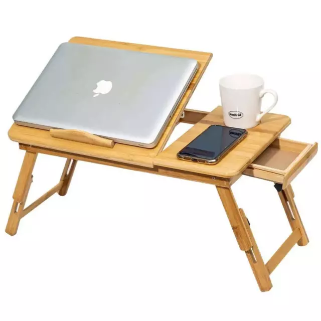 Folding Laptop Bed Tray Table Portable Notebook Breakfast Lap Desk Bamboo Wooden