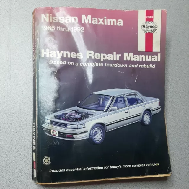 Haynes Nissan Maxima 1985 - 1992 Repair Manual Tune-up Book 72020