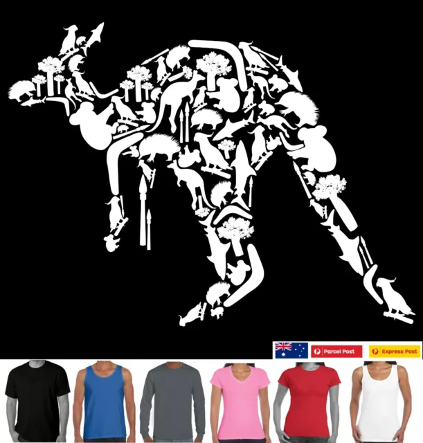 Funny T shirts Kangaroo t-shirt Aussie Australian Straya Wallaby  Women's Mens
