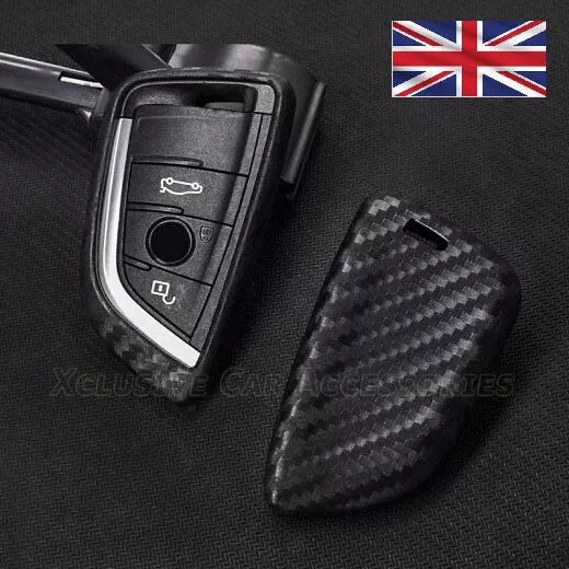 Fibra de Carbono Carcasa Mando para BMW Llave Inteligente 3 4 Botón Funda s61cf 3