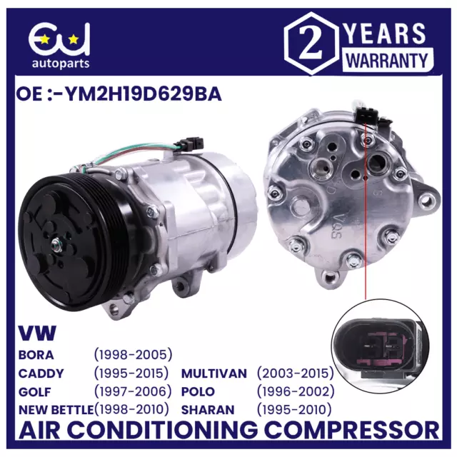Air Con Ac Compressor Pump For Vw Golf Iv Bora 1J Polo 6V Sharan Transporter