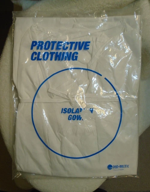 Pan Pacific Washable Isolation Gowns Polyester DWU PU Finish, lot of 20