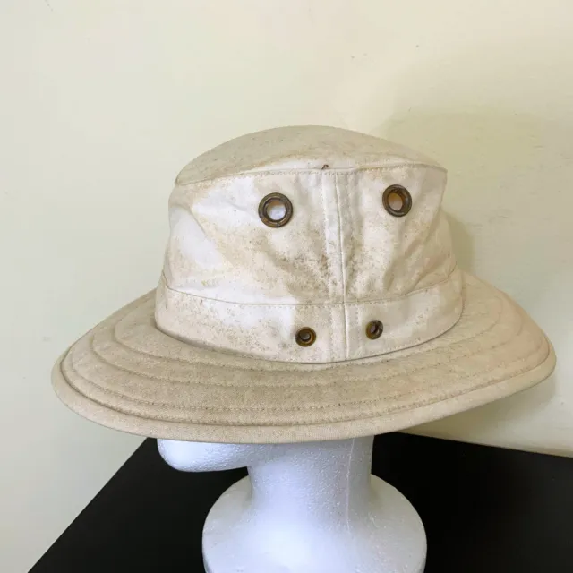 THE TILLEY HAT Off White Tilley Endurables Model T5 Size 7 1/8 Distressed