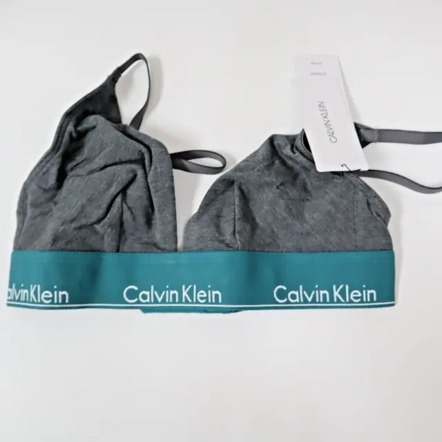 Calvin Klein Women's Modern Cotton Triangle Bra Charcoal Heather Small – NEW