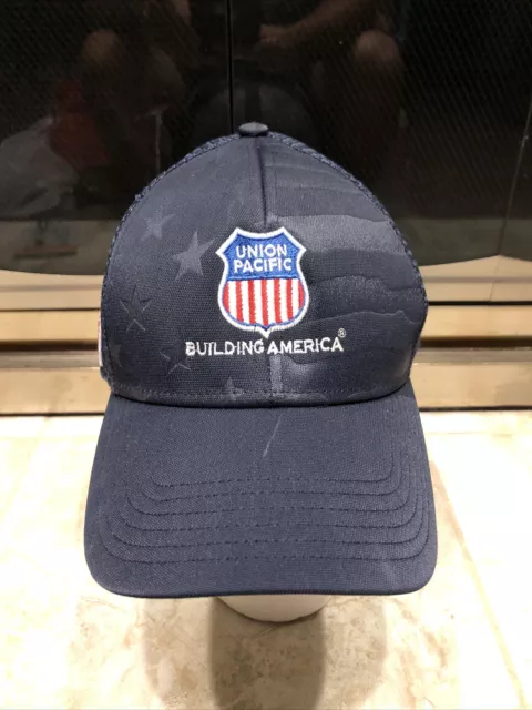Union Pacific Building America Railroad Adjustable Back Baseball Cap Hat Blue