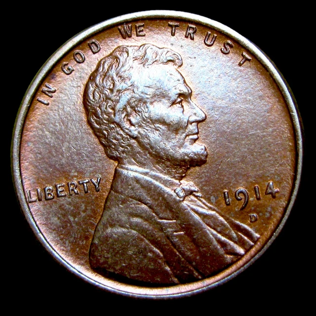 1914-D Lincoln Cent Wheat Penny ---- Gem BU+ Rare Coin ---- #KK771