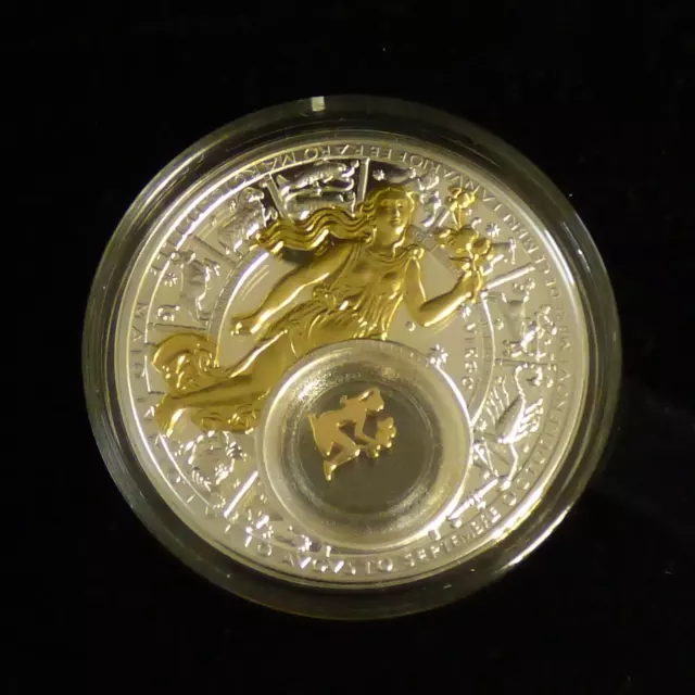 Belarus 20 rubles 2013 Zodiac Virgo PROOF gilded silver 92.5% (28.3 g) +Box +CoA