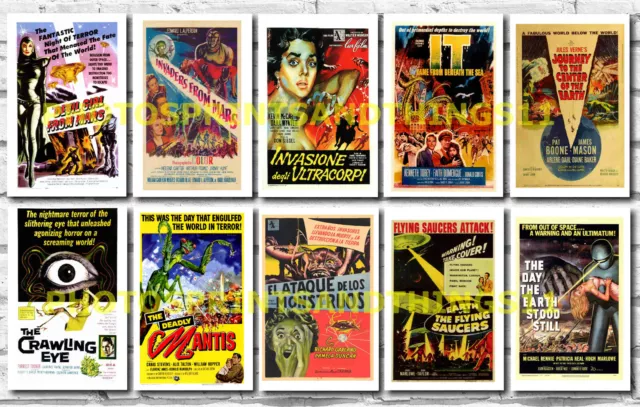 1950's SCI-FI  SCIENCE FICTION - VARIOUS FILM POSTERS POSTCARD SET # 3