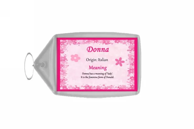 Donna Personalised Name Meaning Keyring