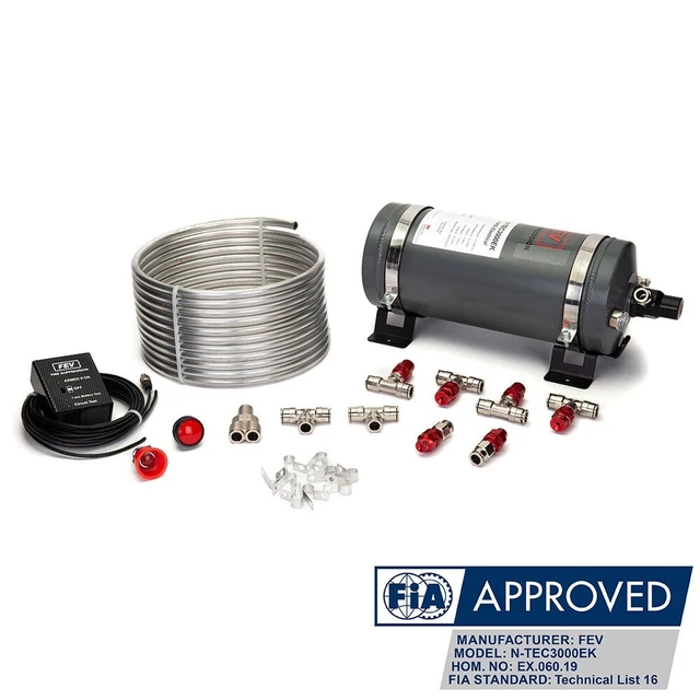 FEV 3KG Novec 1230 Électrique Gas Fia Voiture de Course Feu Suppression Système