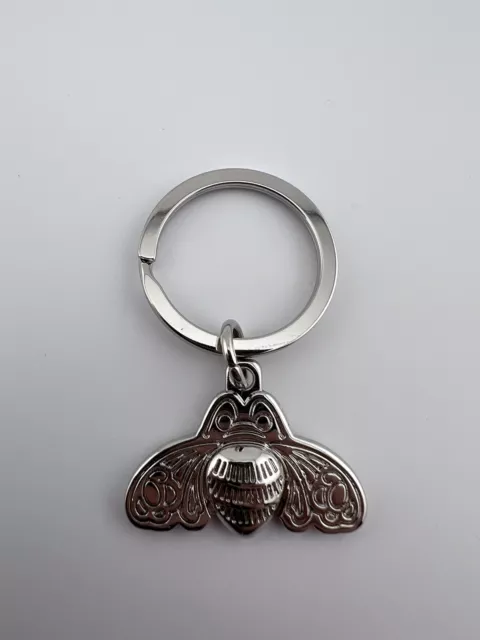 Patron Tequila Silver Metal Bee Keychain