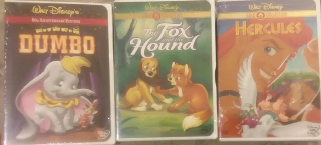 3x Disney DVD LOT- Fox Hound Hercules Classic Gold Collection +Dumbo 60th SEALED