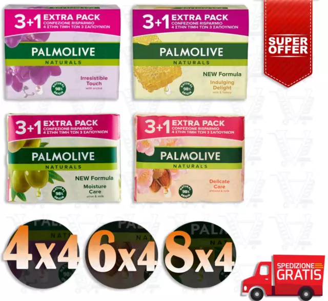 🧼 PALMOLIVE SAPONETTE EXTRA PACK (x4): OLIVE, LATTE E MIELE, MANDORLA, ORCHIDEA