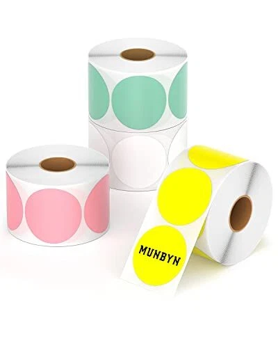 50x50mm Circle Thermal Sticker Label Self Adhesive Round Direct Thermal Label