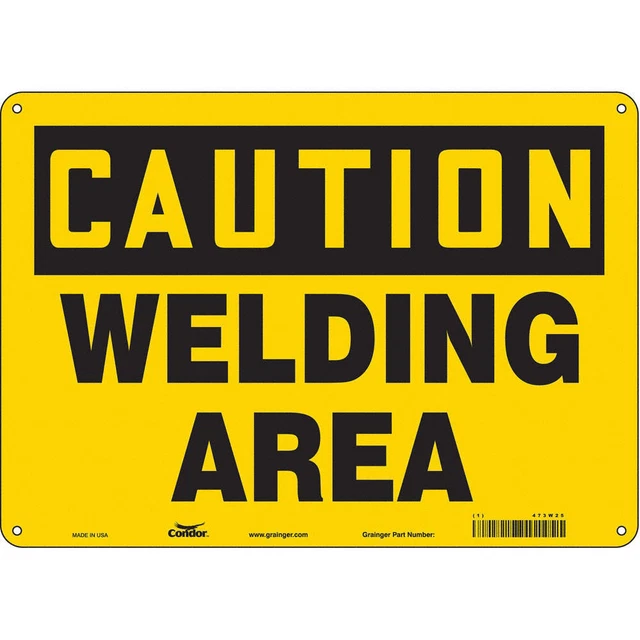 CONDOR 473W25 Safety Sign,10 inx14 in,Aluminum