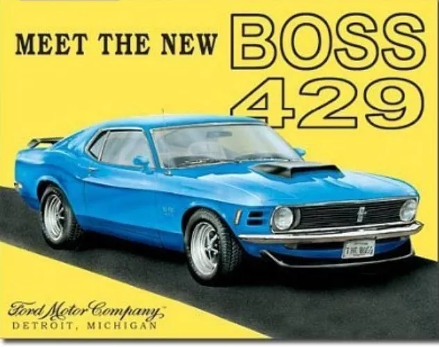 Ford Mustang Boss Metal Tin Sign 429 Hot Rod Home Garage Shop Wall Decor   #703